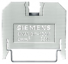 Клеммник для установки на DIN-рейку 4мм.кв. (синий) Siemens. Вид 1