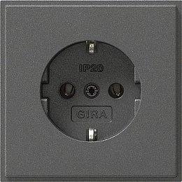 Розетка с заземлением (антрацит) TX_44 GIRA. Вид 1