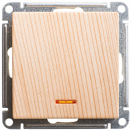 Переключатель 1-клавишный, с подсв. 10АХ, механизм, (сосна) Wessen 59 Systeme Electric. Вид 1