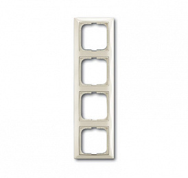 2514-96-507 Рамка 4-постовая с декоративной накладкой (шале/белый) Basic 55 ABB. Вид 1