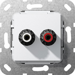 Розетка 2xRCA (белый глянцевый) System 55 Gira. Вид 1