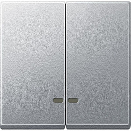 Клавиша 2-клавишного выключателя с индикацией (алюминий) Merten Schneider Electric. Вид 1