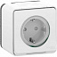 Розетка с з/к. и шт., о/у, винтовые клеммы, IP55 (белый) Mureva Styl Schneider Electric. Вид 1.