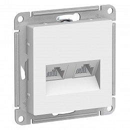 Розетка двойная компьютерная RJ45+RJ45, кат.5E (белый) Atlas Design Systeme Electric. Вид 1