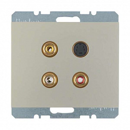 Тройная розетка RCA/S-Video (стальной, лак) K.5 Berker. Вид 1