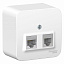 Розетка двойная: RJ45 компьютерная + RJ11 телефонная, изол. пл.,О/У (белый) Blanca Systeme Electric. Вид 1.