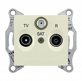 Розетка TV/R/SAT, проходная, 4 db (бежевый) Sedna Schneider Electric. Вид 1