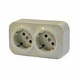 Розетка 2х2К+З без шторок (слоновая кость) Quteo Legrand