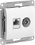 Розетка двойная TV + компьютерная RJ45, кат. 5Е, механизм (белый) Glossa Systeme Electric. Вид 1.