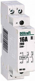 МК103-016A-230B-20 Модульный контактор 2НО 16А 230В DEKraft. Вид 1
