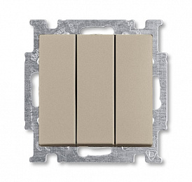 106/3/1 UC-93-507 Выключатель 3-х клавишный (шампань) Basic 55 ABB. Вид 1