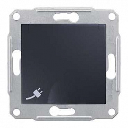 Розетка 2К+З 16А со шторками, с крышкой IP44 (графит) Sedna Schneider Electric. Вид 1