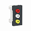 Розетка 3 RCA, 2 модуля (антрацит) Unica Modular Schneider Electric. Вид 1.