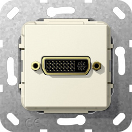 Розетка DVI (кремовый глянцевый) System 55 Gira. Вид 1