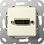 Розетка DVI (кремовый глянцевый) System 55 Gira. Вид 1.
