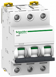 iC60H 3P 0.5А Автоматический выключатель 3-полюсный, 0.5А, 10кА (хар-ка C) Schneider Electric. Вид 1