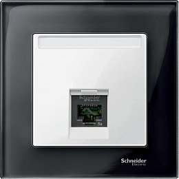 Центральная плата для розетки se RJ45 1пост, sm (полярный белый) Merten Schneider Electric. Вид 1
