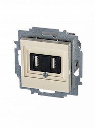 5014H-A00040 17W USB зарядка двойная, Levit, слоновая кость ABB. Вид 1
