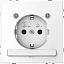 Розетка 16А с з/к и led модулем (белый лотос) Merten D-Life Schneider Electric. Вид 1.