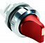 COS  Переключатель M3SS3-20R (короткая ручка) красный 3-х позиционный без подсветки (только корпус) с возвратом в среднее положение AB. Вид 1.