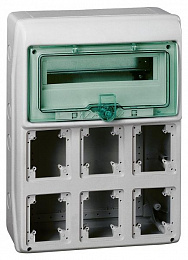 Бокс 12 мод.+ 6 отверстий настенный IP65 Schneider Electric. Вид 1