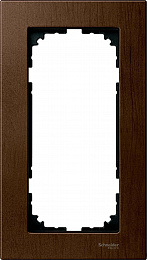 Рамка 2-постовая, sm б/перегородки (дерево орех) Merten M-Elegance Schneider Electric. Вид 1