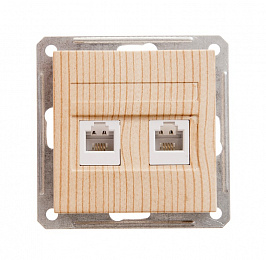 Розетка двойная телефонная RJ11, 160В, 1А, механизм, (сосна) Wessen 59 Schneider Electric. Вид 1