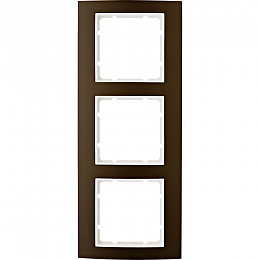 Рамка 3-постовая (алюминий, коричневый/полярная белизна) B.3 Berker. Вид 1