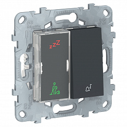 Дисплей гостиничного номера и звонок (антрацит) Unica New Schneider Electric. Вид 1