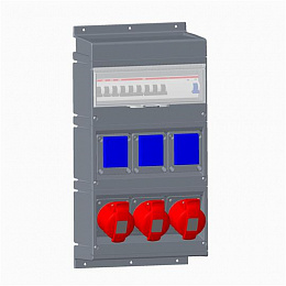 MPR16/3 Бокс с розетками в сборе, IP44, пластик ABB. Вид 1