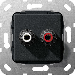 Розетка 2xRCA (черный) System 55 Gira. Вид 1