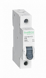 Автоматический выключатель 1-полюсный, 10А, 4.5kA (хар-ка C) City9 Systeme Electric. Вид 1