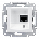 Розетка компьютерная 1-ая, RJ45, кат. 5е, экран. STP, винт. зажим (белый) Sedna Schneider Electric