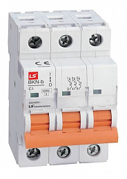 BKN-b Автоматический выключатель 3-полюсный, 20A, 10kА (хар-ка B) LSis. Вид 1
