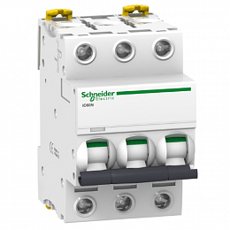 iC60N 3P 6А Автоматический выключатель 3-полюсный, 6А, 6кА (хар-ка C) Schneider Electric. Вид 1