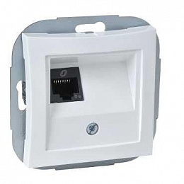 Розетка компьютерная RJ45 кат.5E, механизм (белый) Дуэт Schneider Electric. Вид 1
