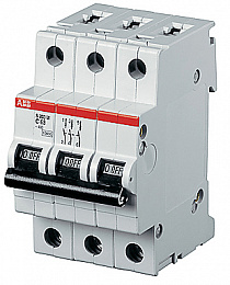 S203P Z8 Автоматический выключатель 3-полюсный, 8А, 25kA (хар-ка Z) ABB. Вид 1