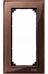 Рамка 2-постовая, sm б/перегородки (стекло махагон) Merten M-Elegance Schneider Electric. Вид 1