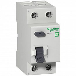 Блок утечки тока 2-полюсный, 25A, 30mA, тип АC (УЗО) EASY 9 Schneider Electric. Вид 1