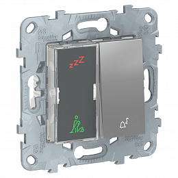 Дисплей гостиничного номера и звонок (алюминий) Unica New Schneider Electric. Вид 1