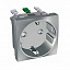 Розетка 2Р+Е со шторками, 250В (металлик) Schneider Electric. Вид 1.