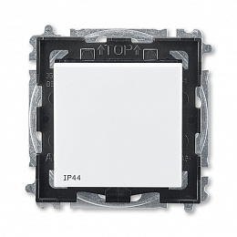 3559H-A86940 62 Переключатель кнопочный 1-клавишный IP44, Levit, белый/дымчатый чёрный ABB. Вид 1
