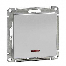 Выключатель 1-клавишный, с подсв. 10АХ, механизм (матовый хром) Wessen 59 Systeme Electric. Вид 1