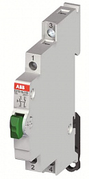 E215-16-11G Кнопка синяя без подсветки без фиксации на DIN-рейку 16А 1НО+1НЗ ABB. Вид 1