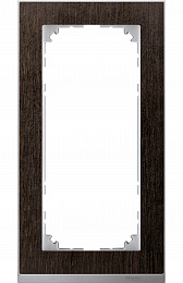 Рамка 2-постовая, sm б/перегородки (венге/алюминий) Merten M-Pure Décor Schneider Electric. Вид 1