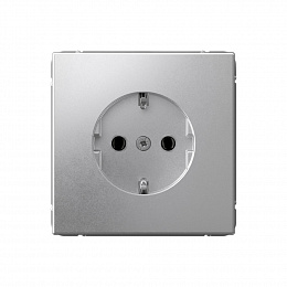 Розетка с заземл., 16А, механизм, зажим. клем. (алюминий) ARTGALLERY Systeme Electric. Вид 1