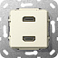 Розетка 2xHDMI (бежевый) System 55 Gira. Вид 1.