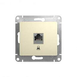 Розетка компьютерная RJ45 кат.5E, (бежевый) Glossa Systeme Electric. Вид 1
