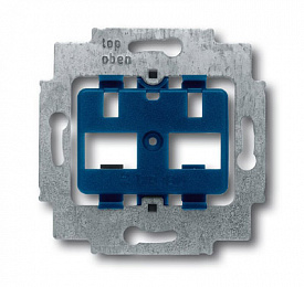 1816 Суппорт для 2-х разъёмов фирмы ITT-Cannon RJ45 кат.5, typ 808 RJ45 Mark III, с синим цоколем, без распорок ABB. Вид 1