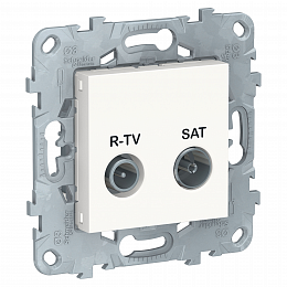 Розетка R-TV/SAT оконечная (белая) Unica New Schneider Electric. Вид 1